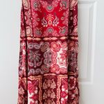 Farm Rio Satin Slip A-Line Paisley Scarf Print Midi Skirt, Size M Photo 5
