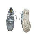 JSlides NEW URBAN SPORTS J/SLIDE SILVER METALLIC LACE UP SNEAKERS Photo 5