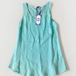 Tempo Paris  Green Tiffin linen Tank Tunic M/L‎ Lightweight Italy Photo 0