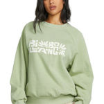 Billabong  The Waves Crew Oversized Sweatshirt Size Small Pistachio Size Small Photo 0