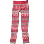 Britt's Knits Fleece Lined Holiday Leggings Size S/M Red Photo 1