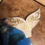 Lisa blue black velvet adjustable straps bikini top size small Photo 3