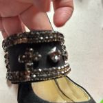 Avon Mark. Black Suede Jewel Encrusted High Heels Size 9 Photo 8