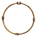 Juicy Couture gold tone rhinestone logo thin bangle bracelet Photo 8