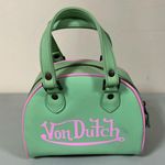 Von Dutch Mint Green Pink Mini Bowling Bag Purse Handbag Pocketbook Satchel 💚🩷 Photo 5