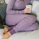 Zyia Dont Wake Me Up Lilac Thermal Waffle Knit Joggers Pants Loungewear M New Photo 1