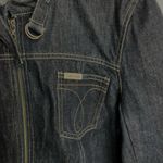Calvin Klein Zip Front Dark Wash Denim Jacket Size XL Blue Photo 3