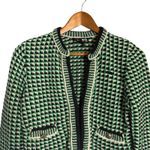 Maje Maneflanne Green Tweed Long Sleeve Preppy Cardigan Jacket Size Small Photo 6