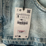 ZARA NEW!  Denim Skirt Effect Crop Top Photo 8