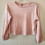 Old Navy  fleece pink cropped sweatshirt size womens medium Photo 0