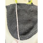 J‎ Crew Woven Tote Bag Gray Raffia Nautical Rope Handles Tassel Accents Photo 9