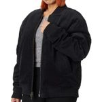 Women’s Black Corduroy Bomber Jacket Sz M NWT Fall Winter Coat Outerwear Size M Photo 0