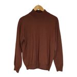 Minimalist Chocolate Brown Merino
Wool Crew Neck Sweater Italy Oversized Boxy Size undefined Photo 0