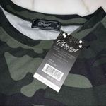 Women's Camo 2 Piece Matching Crop Top & Biker Shorts Set Green Size M Photo 1