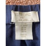 Saint Tropez West St Tropez West 100% Linen A-Line Midi Skirt Navy Blue Size M with Pockets Photo 2