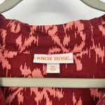 Knox Rose  Boho Button Up Shirt Burgundy Abstract Floral High Low Hem Size XXL Photo 8