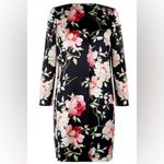 HOBBS London Rita Rose coat Floral navy spring dress size 12 snap Pink Photo 7