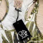 Chaser NWT Cool Jersey Ruffle Racerback Shirttail Palm Print Dress Photo 2