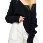 Free People Finders Keepers Popcorn Black V-neck Sweater Photo 0