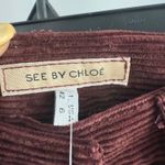 See By Chloe Corduroy Shorts Womens 42 Pleated High Waist Maroon Casual Photo 4