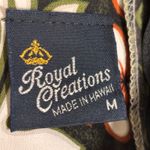 Vintage 90s Creations Hawaiian Maxi Dress Green White Hibiscus Dark Floral Size M Photo 10