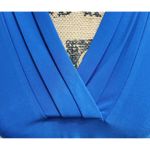 Anne Klein  Sleeveless V Neck Pleated Royal Blue Top Women's Size L Photo 1