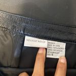 Newport News Vintage  leather min skirt flare black avant-garde grunge chic biker Photo 7