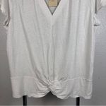 Nic+Zoe  White Twist Front V-Neck Tee Photo 1