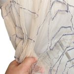 Free People  Embellished Beaded Sheer Sleeveless Mini Slip Dress Cream Large Photo 13