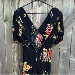 Free People EUC Neon Garden Dress Black Floral Size 4 Photo 5
