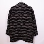 Isabel Marant Elis Zigzag Striped Jacquard Wool Blend Coat Black And Beige 34/0 Photo 3