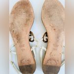 Gucci  White leather GG supreme canvas interlocking heart thong sandals EU 36.5 Photo 7