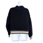 Nanette Lepore  Black Teddy Faux Shearling Cozy Pullover Sweater Size M Photo 6