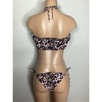 PilyQ New. PQ pink leopard Ruched Bandeau Bikini. Small. Retails $152 Photo 6