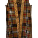 Burberrys Vintage Nova Check Wool Vest Trench Coat Liner Tan Brown Red Black Size M Photo 0
