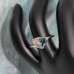 Blue Kyanite & CZ Silver ring size 6 Photo 6