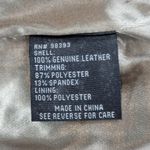 Pamela McCoy Leather‎ Jacket Womens M Cream Silver Animal Print Banded Longline Size M Photo 4