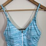 Hurley Swimsuit Womens Sz L Blue One Piece Front Zip Ocean Wave NWOT Photo 1