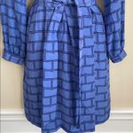 Elizabeth McKay Blue Patterned Long Sleeve silk dress size 0 Photo 2