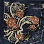 Miss Me Chloe Dark Indigo Boot Cut Jeans Wo size 29 bold stitching silver accent Photo 10