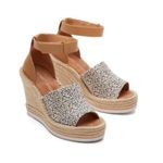 Toms New! Tom’s Marisol Natural Leopard Wedge Heel Sandals Sz‎ 6 Photo 1