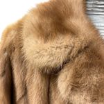 Vintage Full Length Pastel Mink Coat Double Breasted Notch Collar 70’s Classic Tan Size M Photo 2