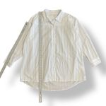Olive & Oak Olive‎ + Oak Shirt L White Blue Pinstripe Button Down Oversized Blouse Photo 3