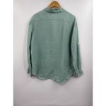 Tommy Bahama  Relax Shirt Womens Large Green Blue Linen Button Front Pockets Photo 4
