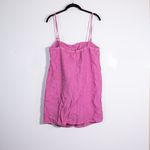 NEW Faherty Byron Bay Linen Square Neck Tank Mini Dress Ibis Rose Stripe Pink S Photo 3