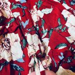 easel  Dress Red Floral Cold Shoulder Maxi New L Photo 7