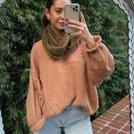 Free People Britt’s knits green fuzzy infinity scarf Photo 1