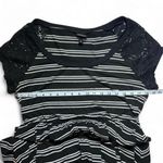 Torrid  Black White Stripe Lace Skater Dress Size 0 / Large Photo 2