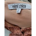 Mimi Chica Ladies  Floral Print Mini Dress w/Ruffled Shirt, Sheer Sleeves Size M Photo 1