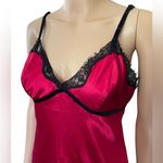 Cabernet Red Black Silky Satin Velvet Goth Witchy Romantic Lingerie Slip Dress Photo 1
